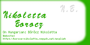 nikoletta borocz business card