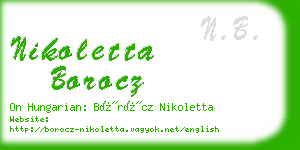 nikoletta borocz business card